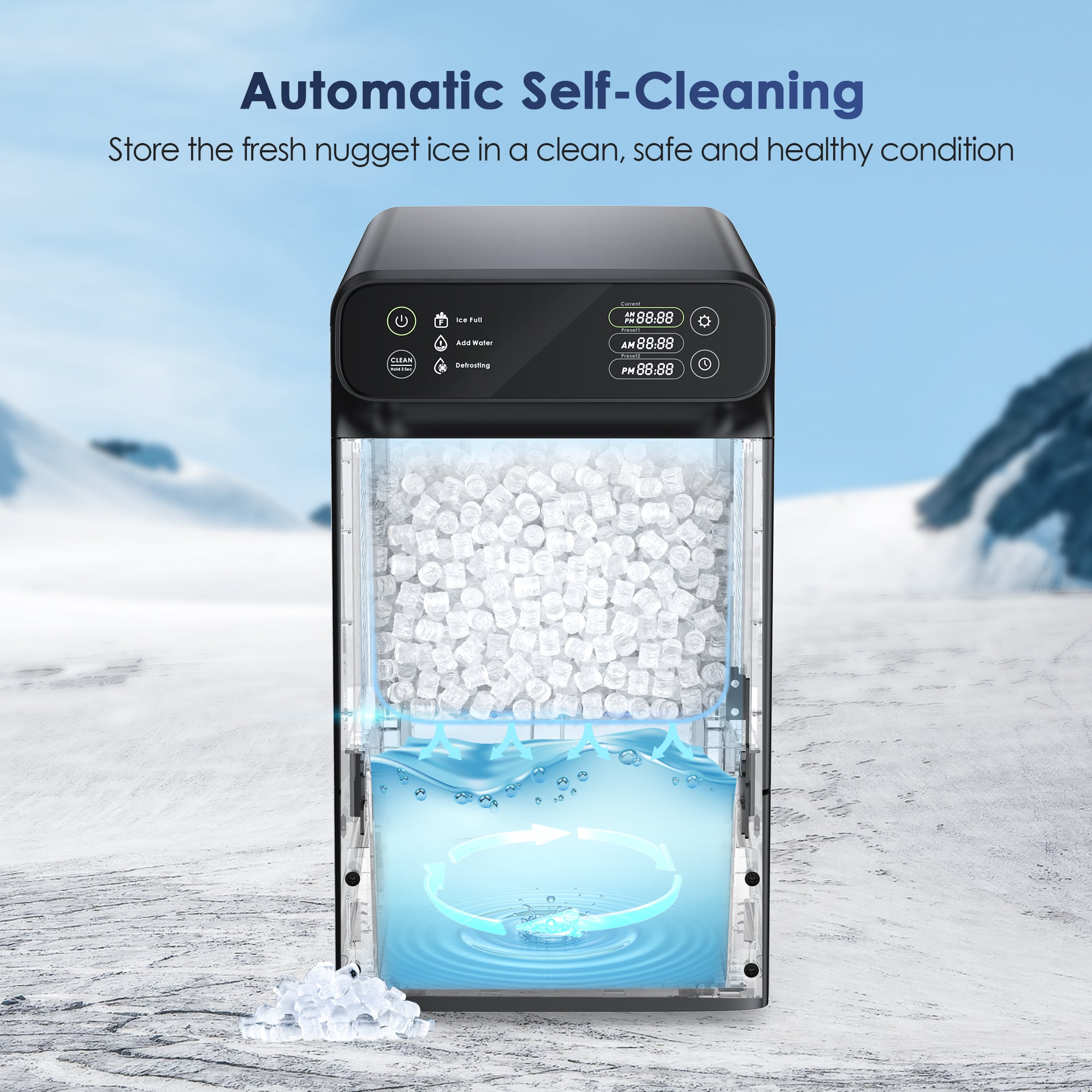  Ice Maker Machine for Home Small, Ice Makers Countertop Nugget  Ice Cubes, Self-Cleaning Function Low Noise Easy to Use : Industrial &  Scientific
